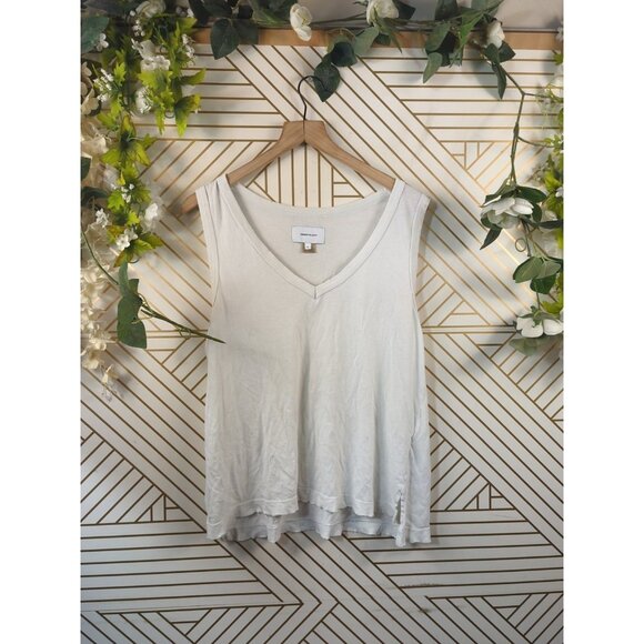 Current Elliott Women's White Distressed Tank Top Tee T Shirt muscle tank Sz 4 - Picture 2 of 6